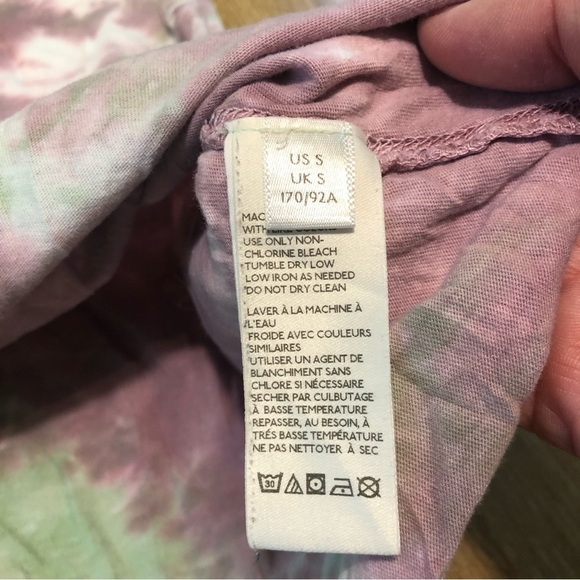 FREE People We The Free Tie Dye Purple Green Combo Long Sleeve Size Small - Picture 6 of 10